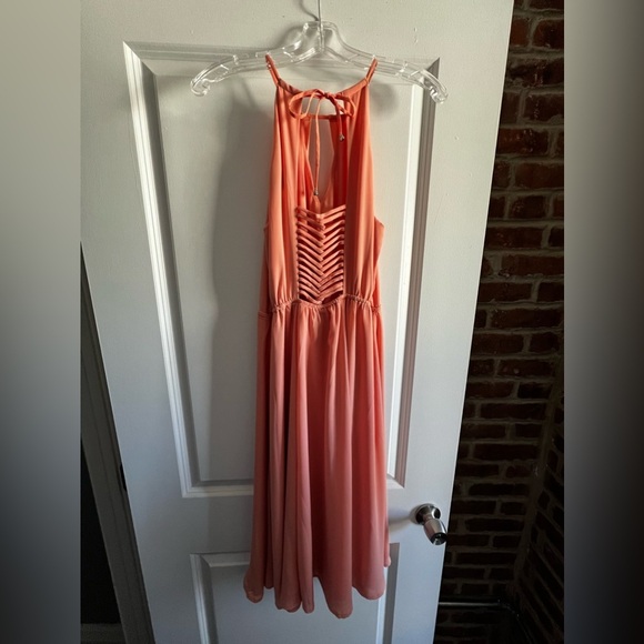 NWT Greylin Peach Lattice Back Cocktail Dress - Picture 4 of 6